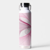 Modernes Abstraktes, hellrosa graues Fraktal Desig Trinkflasche (Vorne)
