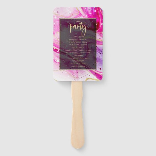 "Modernes abstraktes Hochzeitsprogramm Fächer (Rückseite)