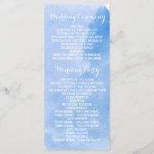 Modernes abstraktes Hochzeitsprogramm in Aquarellb Programm (Rückseite)