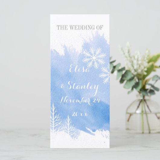 Modernes abstraktes Hochzeitsprogramm in Aquarellb Programm (Stehend Vorderseite)