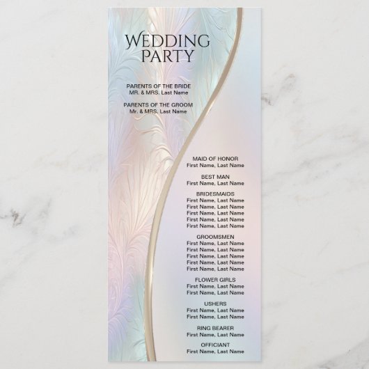 Modernes Abstraktes Hochzeitsprogramm Programm (Rückseite)