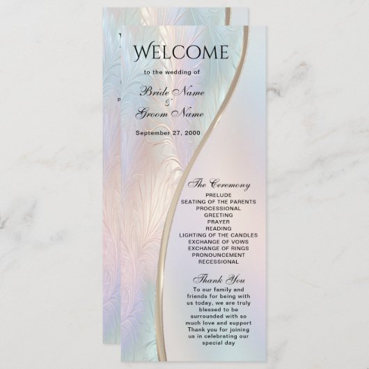 Modernes Abstraktes Hochzeitsprogramm Programm (Vorne/Hinten)