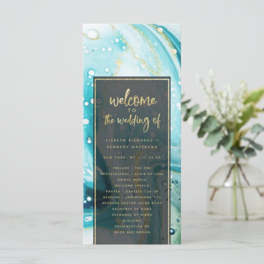 "Modernes abstraktes Hochzeitsprogramm Programm (Stehend Vorderseite)