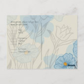 Modernes Abstraktes Hochzeitsszenario mit blauer B Postkarte (Rückseite)