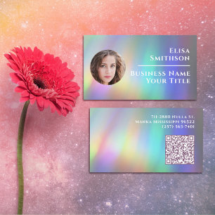 Modernes Abstraktes Holografisches Rainbow Custom  Visitenkarte