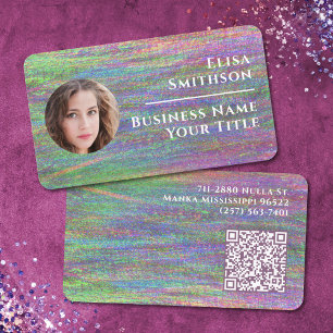 Modernes Abstraktes Holografisches Rainbow Custom  Visitenkarte