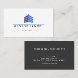 Modernes abstraktes Home-Logo Realtor blaues Monog Visitenkarte