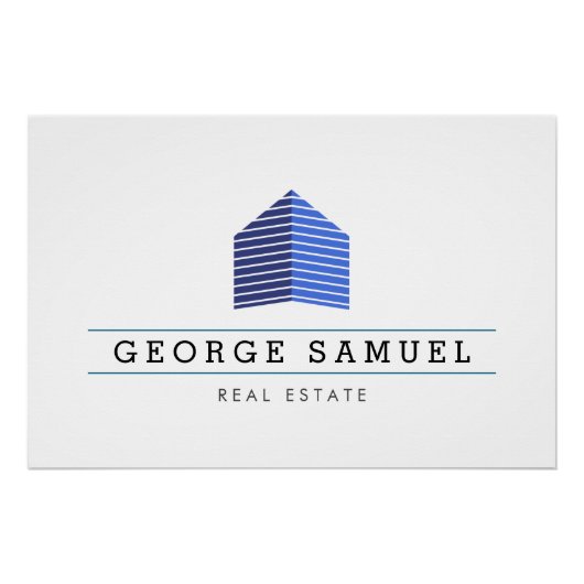 Modernes abstraktes Home-Logo Realtor Poster (Vorderseite)