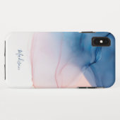 Modernes Abstraktes Ink Wash mit Name Case-Mate iPhone Hülle (Rückseite (Horizontal))