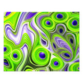 Modernes Abstraktes Kalkgrün, Weiß und Gelb Fotodruck (Vorne)