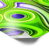 Modernes Abstraktes Kalkgrün, Weiß und Gelb Fotodruck (Ecke)