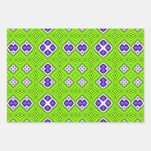 Modernes Abstraktes Kalkgrün, Weiß und Gelb Geschenkpapier Set (Vorderseite 2)