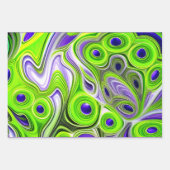 Modernes Abstraktes Kalkgrün, Weiß und Gelb Geschenkpapier Set (Vorderseite)