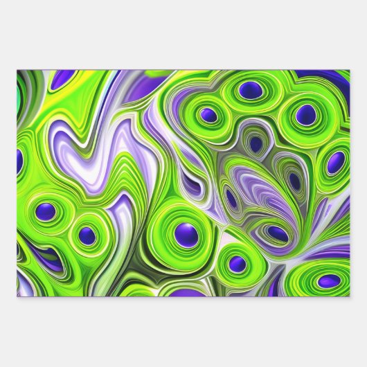 Modernes Abstraktes Kalkgrün, Weiß und Gelb Geschenkpapier Set (Vorderseite)