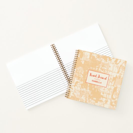 Modernes Abstraktes Kartenmuster-Muster-Reisejourn Notizblock (Innenseite)