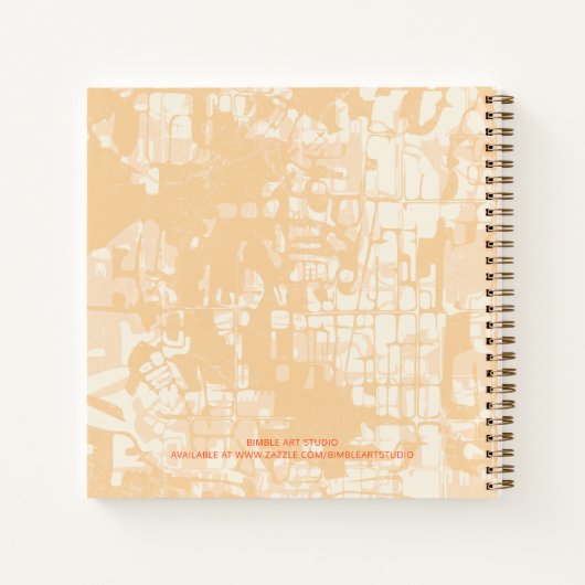 Modernes Abstraktes Kartenmuster-Muster-Reisejourn Notizblock (Rückseite)