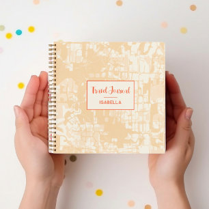 Modernes Abstraktes Kartenmuster-Muster-Reisejourn Notizblock