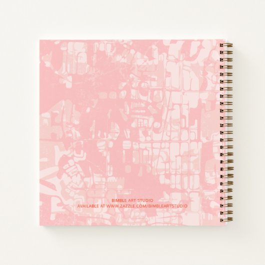 Modernes Abstraktes Kartenmuster Reisejournal Notizblock (Rückseite)