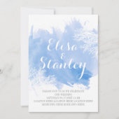 Modernes abstraktes Korallenriff Blaue Hochzeit Einladung (Vorderseite)