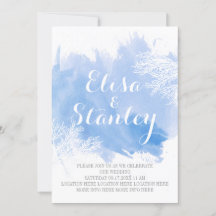 Modernes abstraktes Korallenriff Blaue Hochzeit