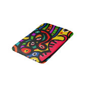 Modernes abstraktes Kunst-Gesicht Badematte (Schrägansicht)