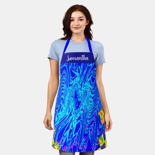 Modernes Abstraktes Kunstgemälde Schürze (Getragen)