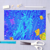 Modernes Abstraktes Kunstgemälde Seidenpapier (Handwerk)