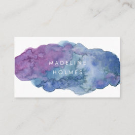 Modernes abstraktes Kunstwatercolor-Bürsten-Blau Visitenkarte