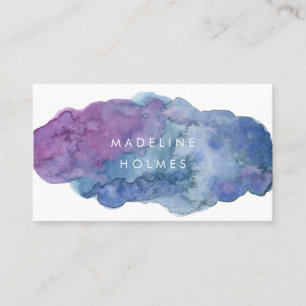 Modernes abstraktes Kunstwatercolor-Bürsten-Blau Visitenkarte