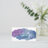 Modernes abstraktes Kunstwatercolor-Bürsten-Blau Visitenkarte (Stehend Vorderseite)