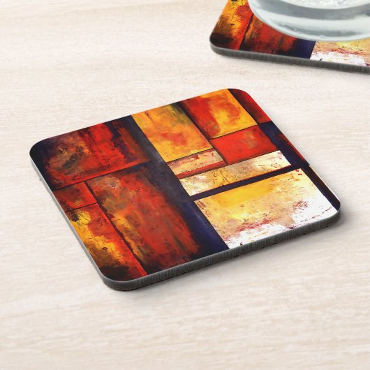 Modernes Abstraktes Kunstwerk Getränkeuntersetzer (Linke Seite)