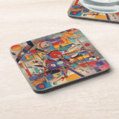 Modernes Abstraktes Kunstwerk Getränkeuntersetzer (Linke Seite)