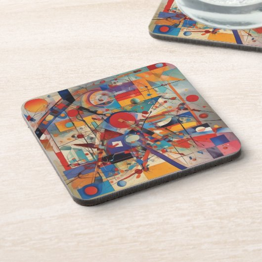 Modernes Abstraktes Kunstwerk Getränkeuntersetzer (Linke Seite)