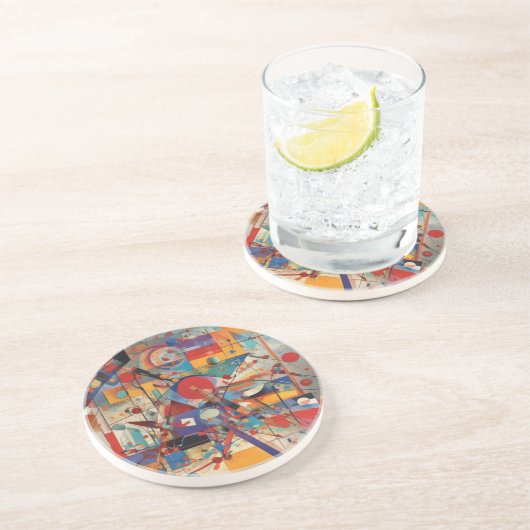 Modernes Abstraktes Kunstwerk Getränkeuntersetzer (Seite)