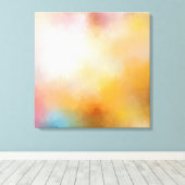 Modernes Abstraktes Kunstwerk Grün Gelb Rot Rosa Leinwanddruck (Insitu (Holzboden))