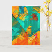 Modernes Abstraktes Kunstwerk Karte (Gelbe Blume)