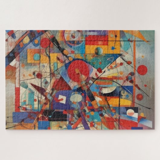 Modernes Abstraktes Kunstwerk Puzzle (Horizontal)