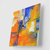 Modernes Abstraktes Kunstwerk Quadratische Wanduhr (Winkel)