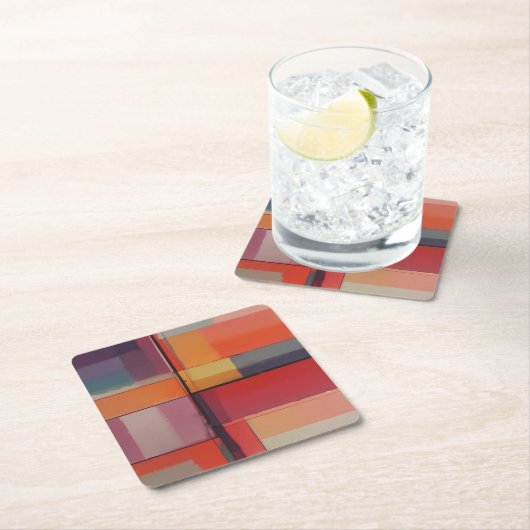 Modernes Abstraktes Kunstwerk Rechteckiger Pappuntersetzer (Vor Ort)