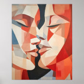 Modernes, Abstraktes Küsschen Poster (Vorne)