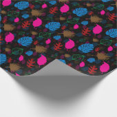 Modernes Abstraktes Leaf-Muster Schwarz Geschenkpapier (Ecke)
