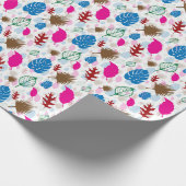 Modernes Abstraktes Leaf-Muster weiß Geschenkpapier (Ecke)