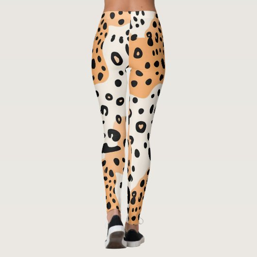 Modernes Abstraktes Leopard-Druckmuster Leggings (Rückseite)
