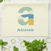 Modernes Abstraktes Letter-A-Monogramm Geschirrtuch (Gefaltet)