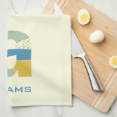 Modernes Abstraktes Letter-A-Monogramm Geschirrtuch (Viertel Falte)