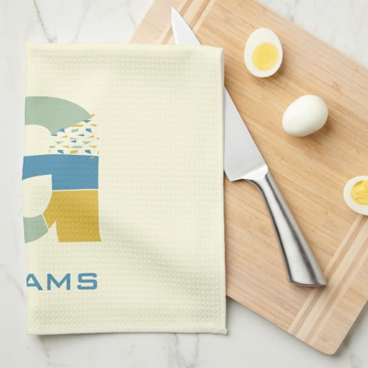 Modernes Abstraktes Letter-A-Monogramm Geschirrtuch (Viertel Falte)