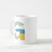 Modernes Abstraktes Letter-A-Monogramm Kaffeetasse (Vorderseite Links)