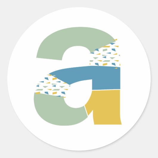 Modernes Abstraktes Letter-A-Monogramm Personalisi Runder Aufkleber (Vorderseite)