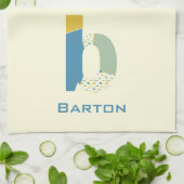 Modernes Abstraktes Letter B Monogramm Geschirrtuch (Gefaltet)