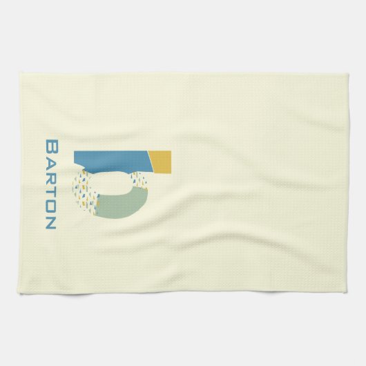 Modernes Abstraktes Letter B Monogramm Geschirrtuch (Horizontal)